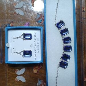 TC by Swarovski Earrings and Necklace set in Blue